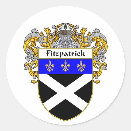 Sticker Rond Armoiries de Fitzpatrick (mantelées) (Devant)