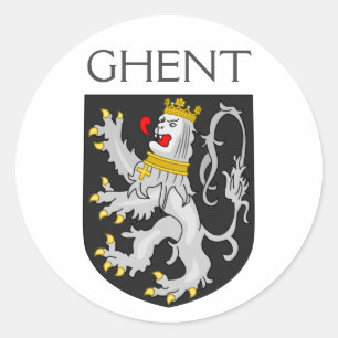 Sticker Rond Armoiries de Gand, Belgique