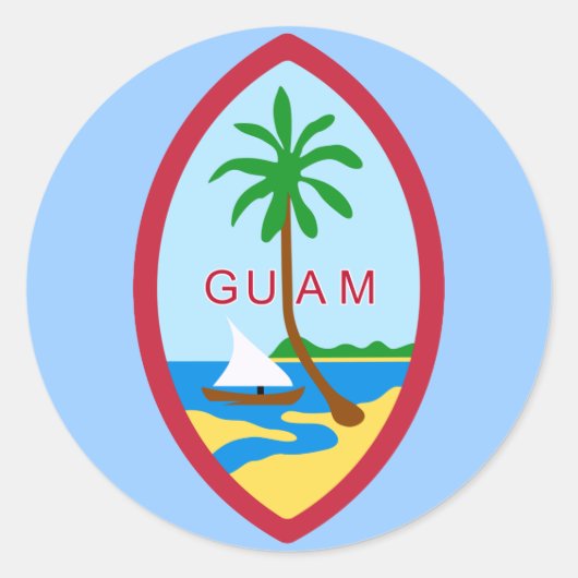 Sticker Rond Armoiries de Guam (Devant)