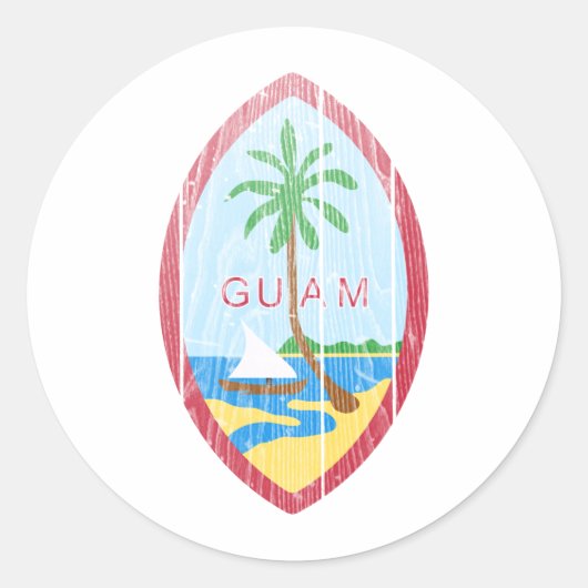 Sticker Rond Armoiries De Guam (Devant)