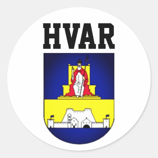 Sticker Rond Armoiries de Hvar - Croatie (Devant)