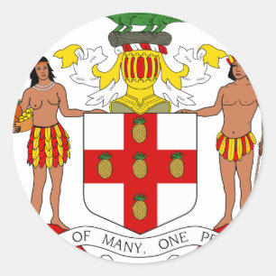 Sticker Rond Armoiries De Jamaïque