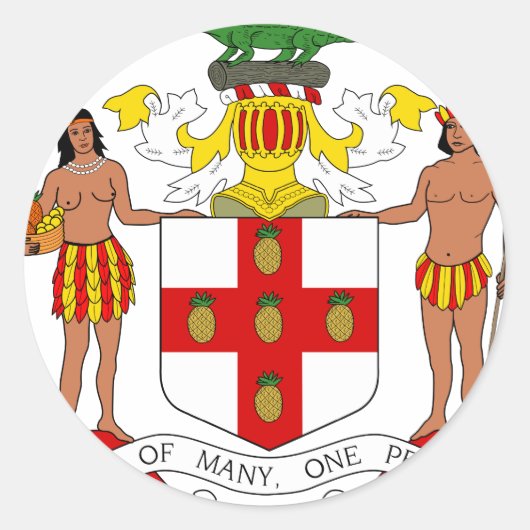 Sticker Rond Armoiries De Jamaïque (Devant)