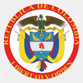 Sticker Rond Armoiries de la Colombie (Devant)