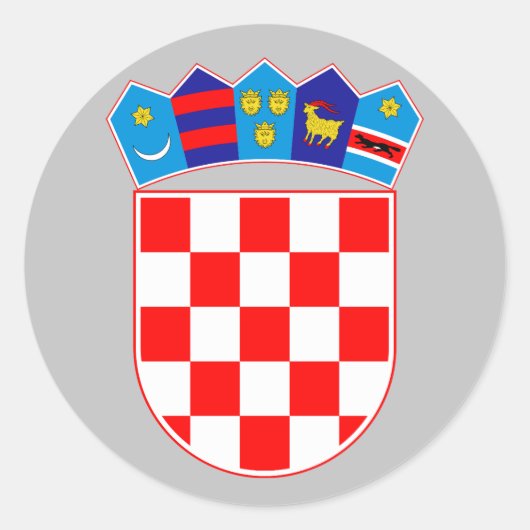 Sticker Rond Armoiries de la Croatie (Devant)