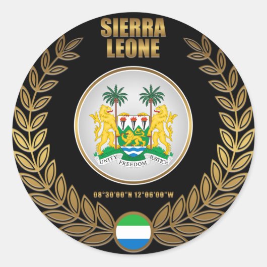 Sticker Rond Armoiries de la Sierra Leone (Devant)