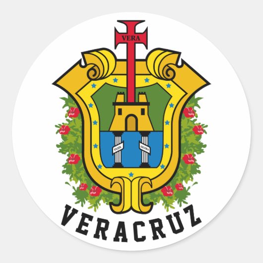 Sticker Rond Armoiries de l'État de Veracruz (Mexique) (Devant)