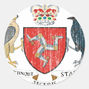 Sticker Rond Armoiries De L'Île De Mann