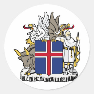 Sticker Rond Armoiries De L'Islande