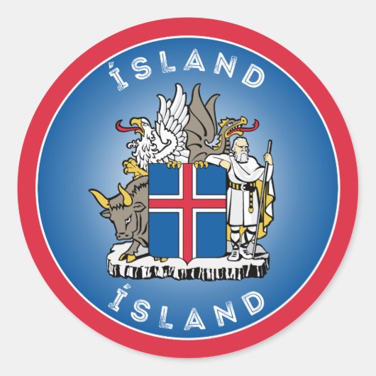 Sticker Rond Armoiries de l'Islande Forme du cercle (Devant)