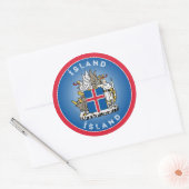 Sticker Rond Armoiries de l'Islande Forme du cercle (Enveloppe)