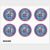 Sticker Rond Armoiries de l'Islande Forme du cercle (Feuille)