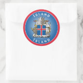 Sticker Rond Armoiries de l'Islande Forme du cercle (Sac)