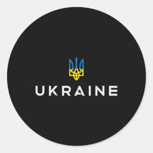 Sticker Rond Armoiries de l'Ukraine Emblème Trident Ukrainien T