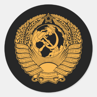 Sticker Rond Armoiries de l'Union soviétique Couronne russe Vin
