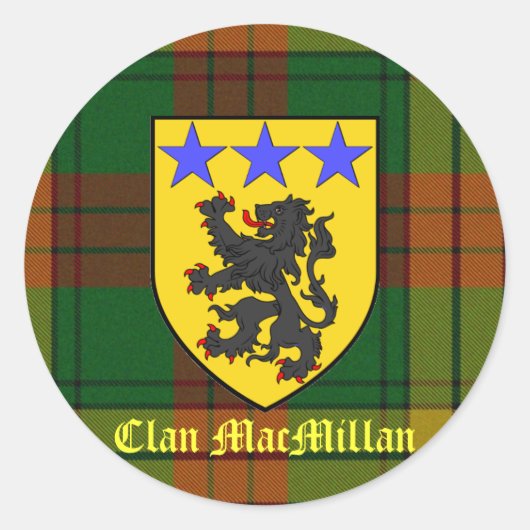 Sticker Rond Armoiries de MacMillan Tartan (Devant)