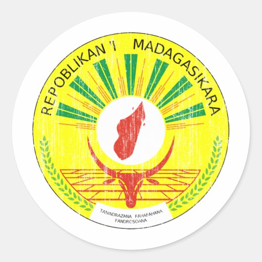 Sticker Rond Armoiries De Madagascar (Devant)