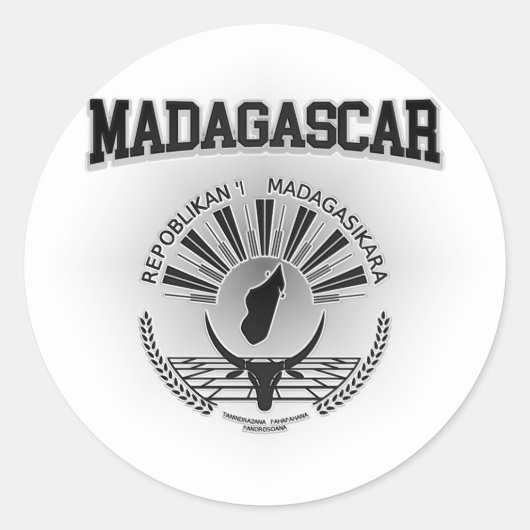 Sticker Rond Armoiries de Madagascar (Devant)