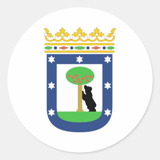 Sticker Rond Armoiries De Madrid (Devant)