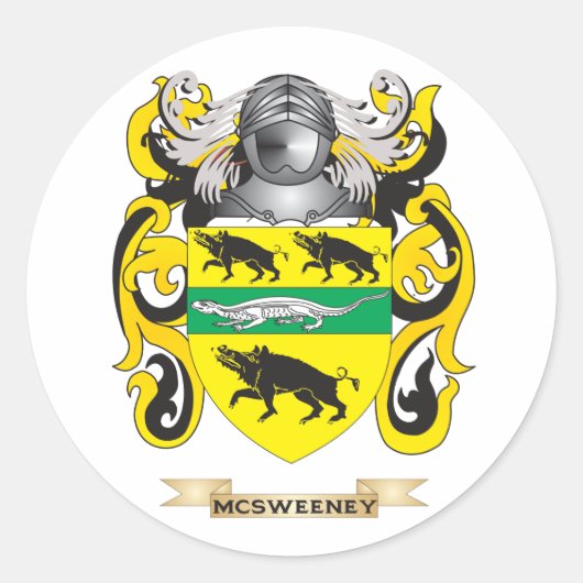 Sticker Rond Armoiries de McSweeney (crête de famille) (Devant)