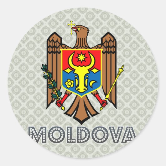 Sticker Rond Armoiries de Moldova (Devant)