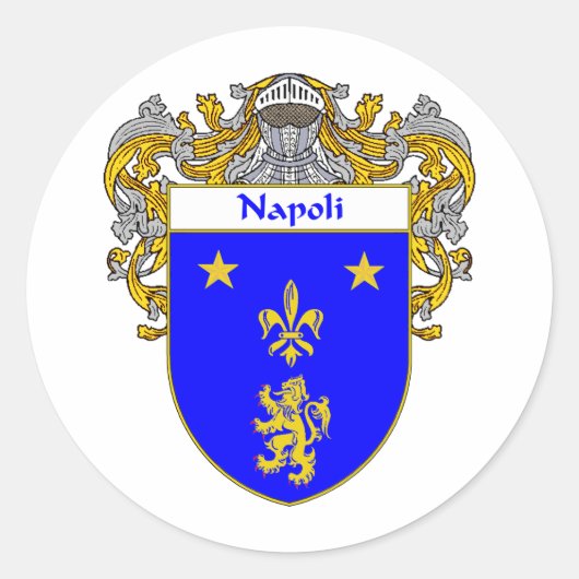 Sticker Rond Armoiries de Napoli (mannequins) (Devant)