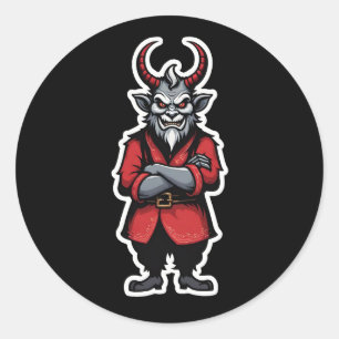 Sticker Rond Armoiries de Noël Krampus franchies