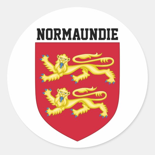 Sticker Rond Armoiries de Normandie - FRANCE (Devant)