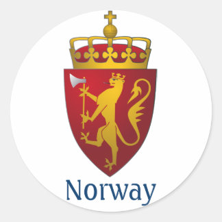 Sticker Rond Armoiries de Norvège Héraldique scandinave