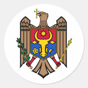 Sticker Rond Armoiries de pays Moldavie symbole emblème drapeau
