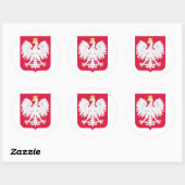 Sticker Rond Armoiries de Pologne (Feuille)