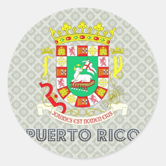 Sticker Rond Armoiries de Porto Rico (Devant)