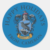Sticker Rond Armoiries de Ravenclaw | Joyeuses fêtes (Devant)