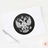 Sticker Rond Armoiries de Russie - version blanche (Enveloppe)