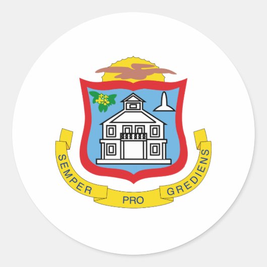 Sticker Rond Armoiries de Saint-Martin (Devant)