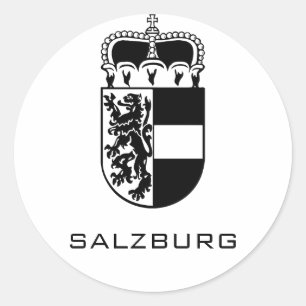 Sticker Rond Armoiries de Salzbourg en monochrome Fine Art