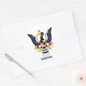 Sticker Rond Armoiries de Sarawak - MALAISIE (Enveloppe)