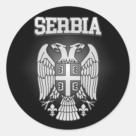 Sticker Rond Armoiries de Serbie (Devant)
