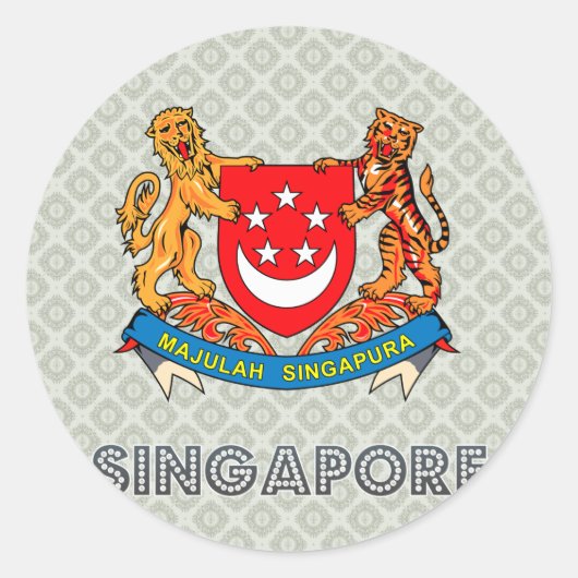 Sticker Rond Armoiries de Singapour (Devant)