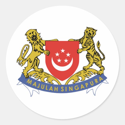 Sticker Rond Armoiries de Singapour (Devant)