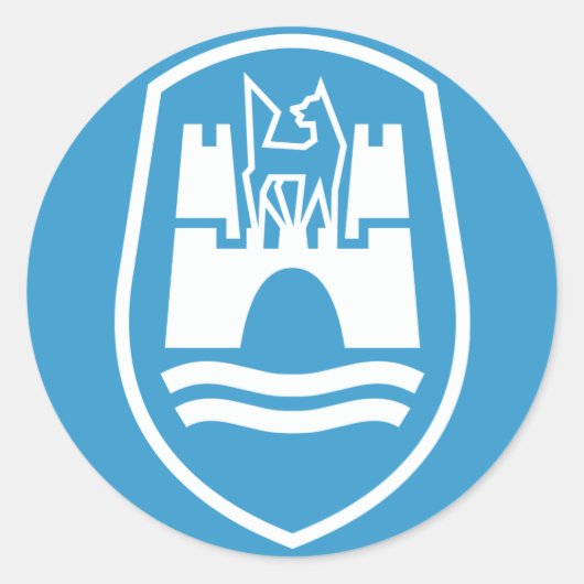 Sticker Rond Armoiries de Wolfsburg (blanc) (Devant)