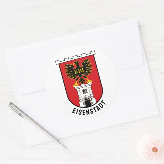 Sticker Rond Armoiries d'Eisenstadt - AUTRICHE (Enveloppe)