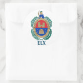 Sticker Rond Armoiries d'Elche, ESPAGNE (Sac)