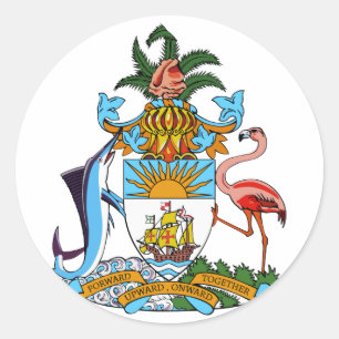 Sticker Rond Armoiries Des Bahamas