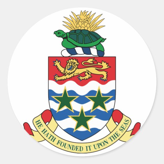 Sticker Rond Armoiries Des Îles Caïmans (Devant)