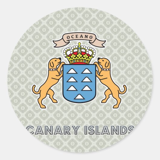 Sticker Rond Armoiries des îles Canaries de haute qualité (Devant)