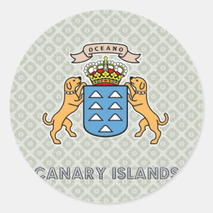 Sticker Rond Armoiries des îles Canaries de haute qualité
