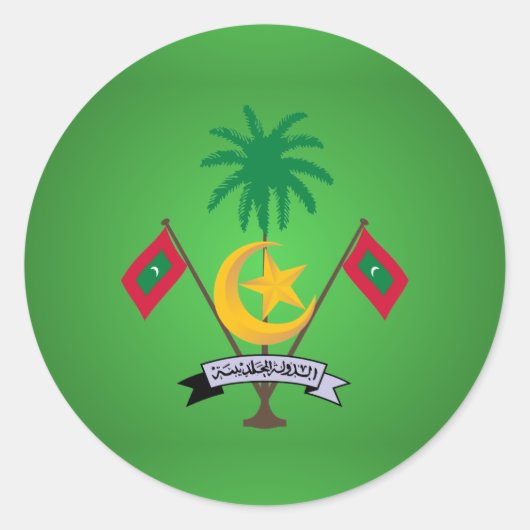 Sticker Rond Armoiries des Maldives (Devant)