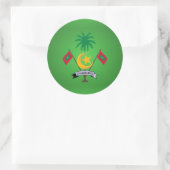 Sticker Rond Armoiries des Maldives (Sac)