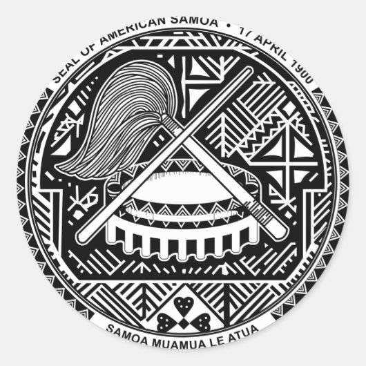 Sticker Rond Armoiries des Samoa américaines (Devant)